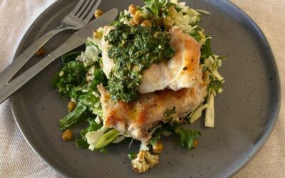 Grilled Chicken Salad with a Zesty Herb Sauce